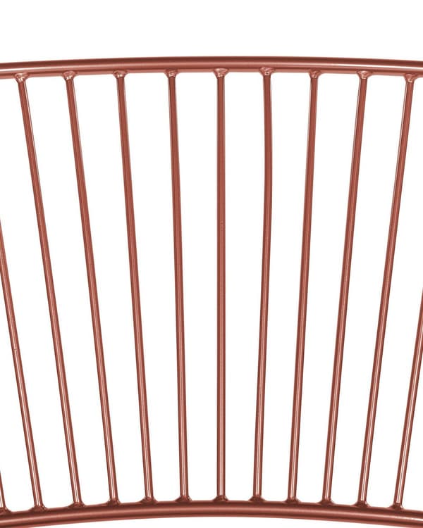 Set av 2 Matstolar Röd Koppar Metalltråd Design Konstläder Svart Sitskudde Industriell Glam Stil