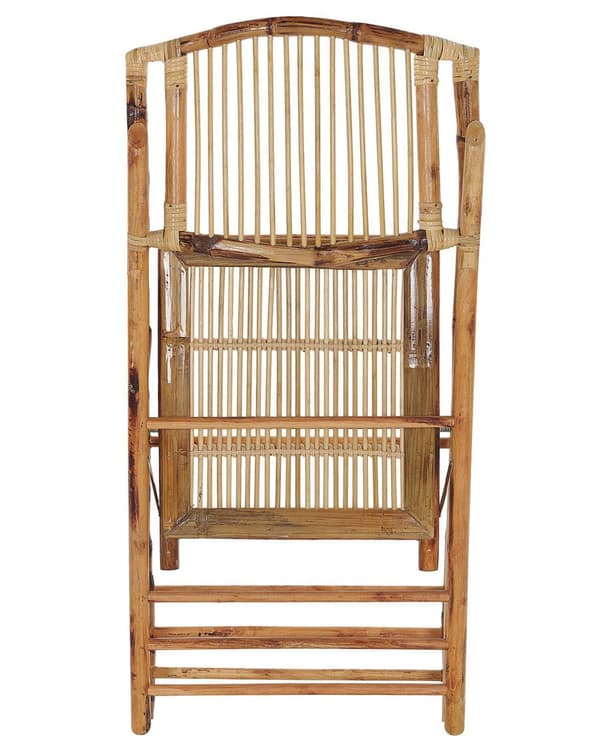 Set av 4 Fällbara Stolar Ljus Träfärg Rotting Matsalsstolar Boho Stil
