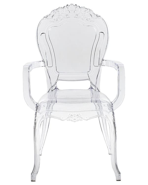 Set av 2 Matstolar Transparent Akryl Stabil Rygg Stapelbar Vintage Modern Design