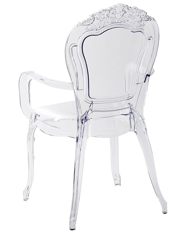 Set av 2 Matstolar Transparent Akryl Stabil Rygg Stapelbar Vintage Modern Design