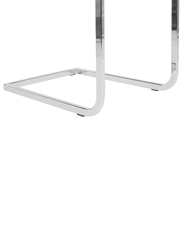 Frisvingerstole Grå Velour Sølv Metalben Sæt 2 stk Polstrede Moderne Spisebordstole Cantilever Høj Ryg Design Køkken Stole til Spisebord