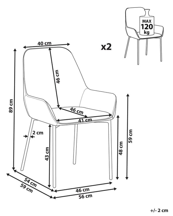 Sæt med 2 Spisestuestole Mintgrøn Velour Betrukket med Sorte Metalben i Glamourøs Stil