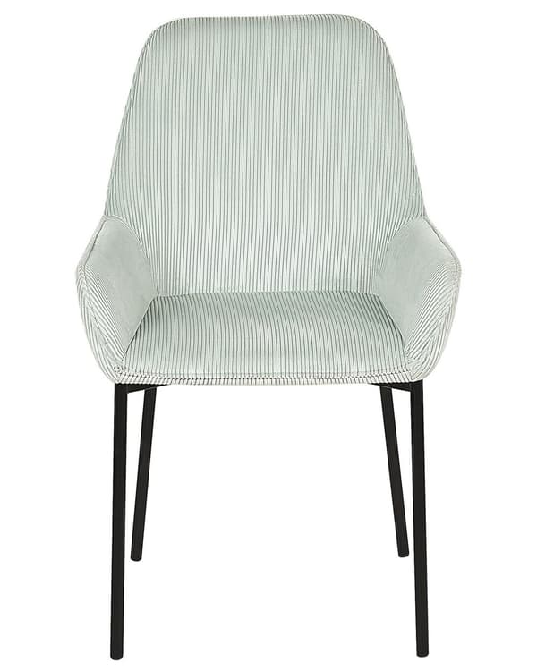 Sæt med 2 Spisestuestole Mintgrøn Velour Betrukket med Sorte Metalben i Glamourøs Stil