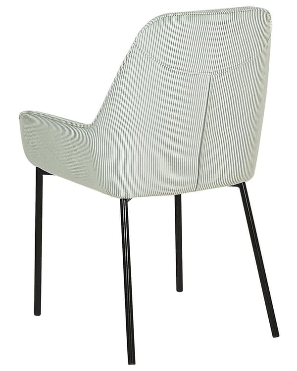 Sæt med 2 Spisestuestole Mintgrøn Velour Betrukket med Sorte Metalben i Glamourøs Stil
