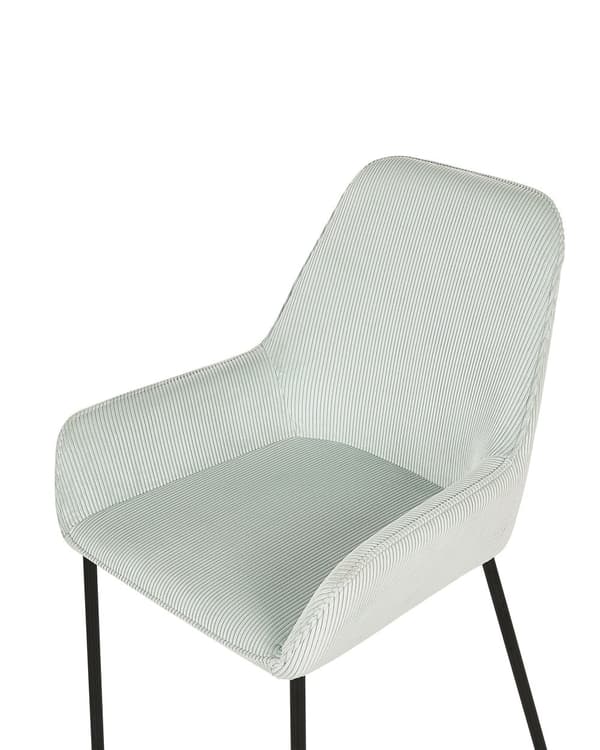 Sæt med 2 Spisestuestole Mintgrøn Velour Betrukket med Sorte Metalben i Glamourøs Stil