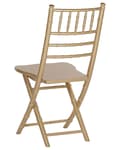 Miniatyrbillede 4 af 9: Klapstole Guld Bøgetræ Sæt 4 Stk Sammenklappelig Foldbar Spisestole uden Armlæn Moderne Glamour til Spisebord Køkken Spisestue Indretning