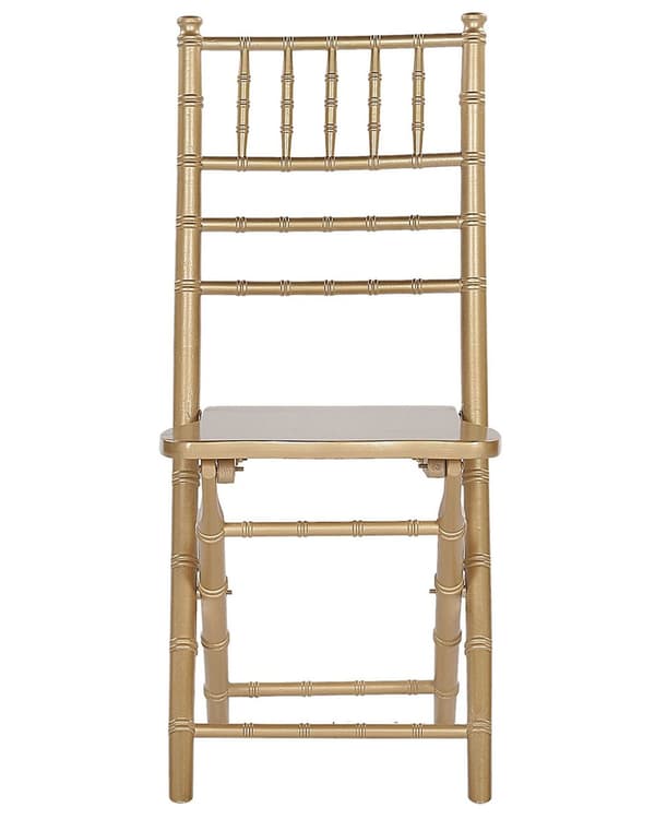 Klapstole Guld Bøgetræ Sæt 4 Stk Sammenklappelig Foldbar Spisestole uden Armlæn Moderne Glamour til Spisebord Køkken Spisestue Indretning