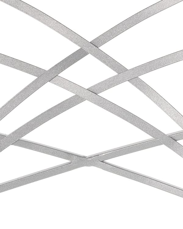 Set med 2 Matstolar Silver Metall Konstläder Vit Sitskudde Industriell Glam Stil