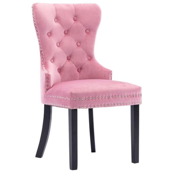 vidaXL Matstolar 2 st rosa sammet