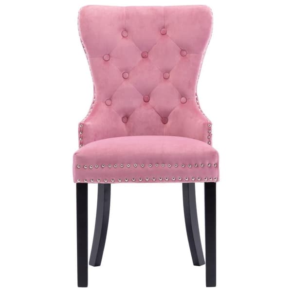 vidaXL Matstolar 2 st rosa sammet
