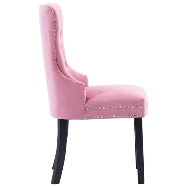 vidaXL Matstolar 2 st rosa sammet
