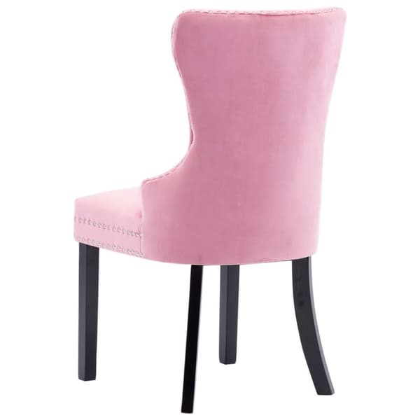 vidaXL Matstolar 2 st rosa sammet