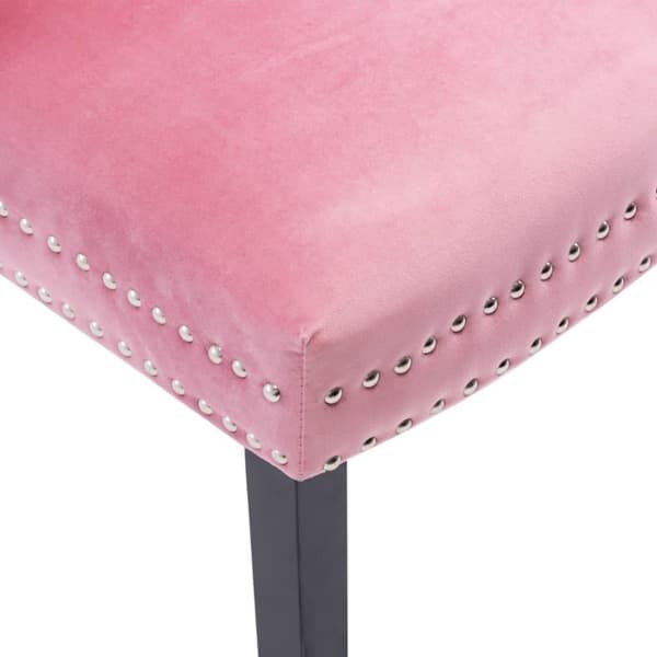 vidaXL Matstolar 2 st rosa sammet