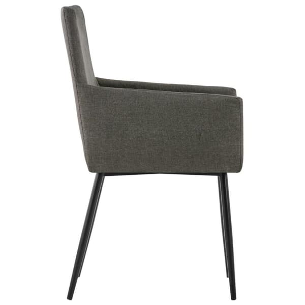vidaXL Matstolar med armstöd 2 st taupe tyg