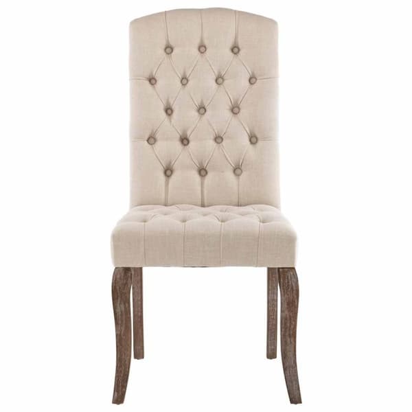 vidaXL spisebordsstole 2 stk. hør-look stof beige