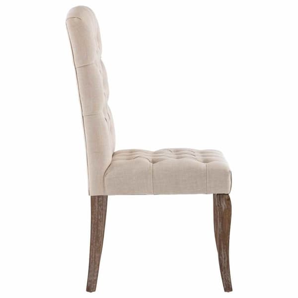 vidaXL spisebordsstole 2 stk. hør-look stof beige