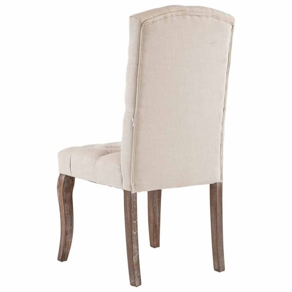 vidaXL spisebordsstole 2 stk. hør-look stof beige