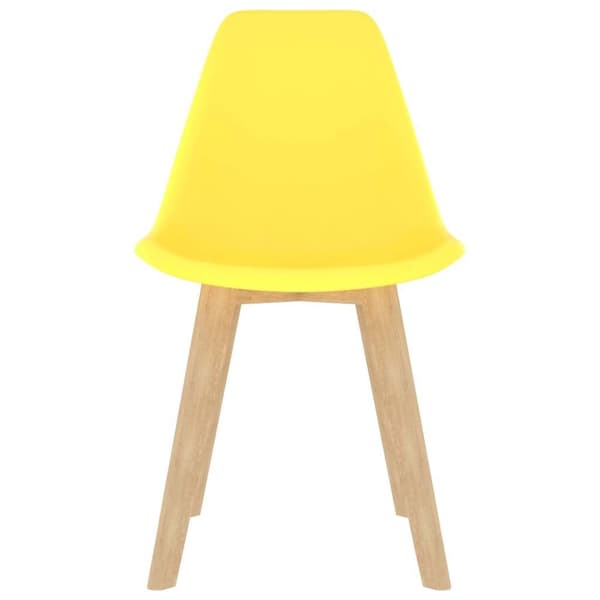 vidaXL Matstolar 6 st gul plast