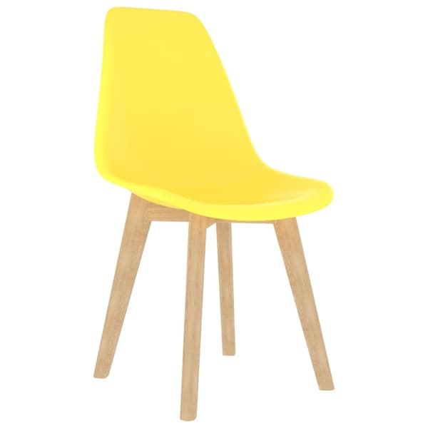 vidaXL Matstolar 6 st gul plast