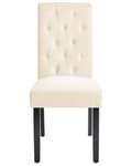 Miniatyrbild 5 av 10: Set av 2 Matstolar Creme tyg Glam Modern Design Svarta Träben
