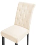 Miniatyrbild 7 av 10: Set av 2 Matstolar Creme tyg Glam Modern Design Svarta Träben