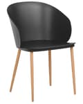 Miniatyrbild 4 av 9: Set av 2 Matstolar Svart Syntetiskt Material Metallben Modern Vardagsrum