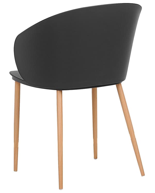 Set av 2 Matstolar Svart Syntetiskt Material Metallben Modern Vardagsrum
