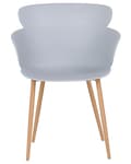 Miniatyrbild 5 av 9: Set av 2 Matstolar Grå Syntetiskt Material Metallben Ergonomiskt Ryggstöd Modern Vardagsrum