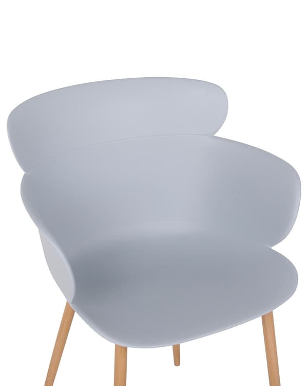 Set av 2 Matstolar Grå Syntetiskt Material Metallben Ergonomiskt Ryggstöd Modern Vardagsrum