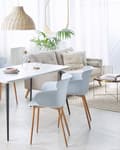 Miniatyrbild 2 av 9: Set av 2 Matstolar Grå Syntetiskt Material Metallben Ergonomiskt Ryggstöd Modern Vardagsrum