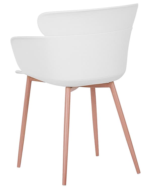 Set av 2 Matstolar Vit Syntetiskt Material Metallben Ergonomiskt Ryggstöd Modern Vardagsrum