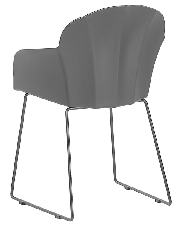 Set av 2 Matstolar Svart Syntetiskt Material Svarta Metallben Formad Ryggstöd Modern Vardagsrum