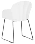 Miniatyrbild 6 av 9: Set av 2 Matstolar Vit Syntetiskt Material Svarta Metallben Formad Ryggstöd Modern Vardagsrum