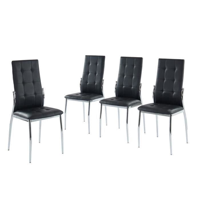 ALMA Sæt med 4 spisestole - Sort metal - B 46 x D 50 x H 100 cm