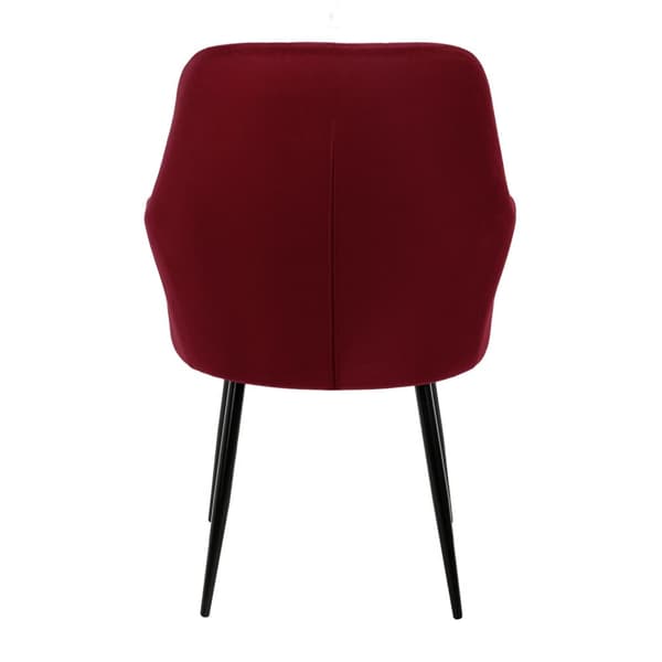 ECD Germany sarja 2 Ruokapöydän tuolit Ruokapöydän tuoli selän ja käsivarren Bordeaux velvet istuin metallivarret keittiötuolit keittiö tuoli olohuone