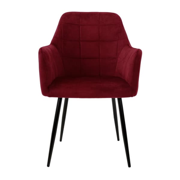 ECD Germany sarja 2 Ruokapöydän tuolit Ruokapöydän tuoli selän ja käsivarren Bordeaux velvet istuin metallivarret keittiötuolit keittiö tuoli olohuone
