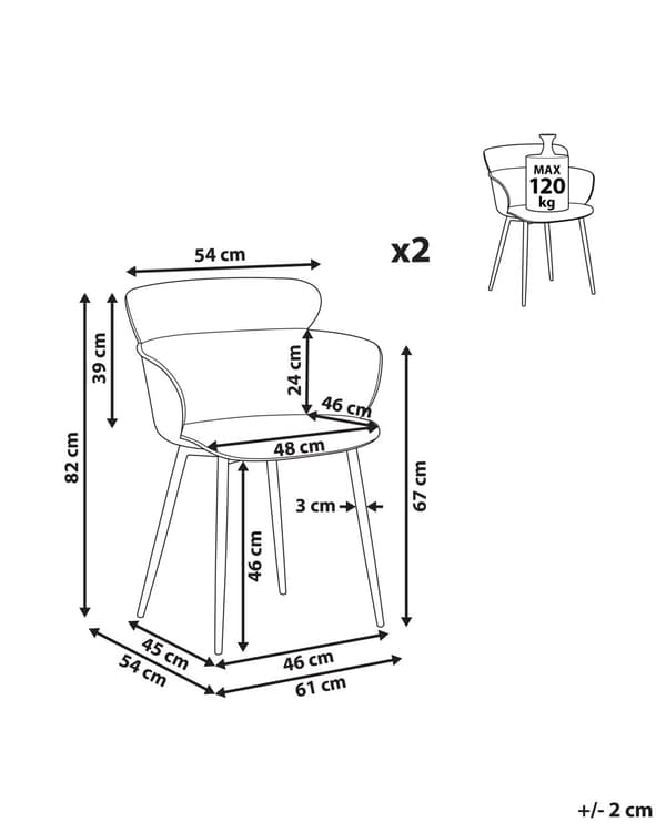 Tuoli valkoinen synteettinen materiaali 2 kpl setti metallijalat ergonominen selkänoja moderni tyyli