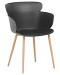 Pikkukuva 4 / 9: Tuoli musta synteettinen materiaali 2 kpl setti metallijalat ergonominen selkänoja moderni tyyli