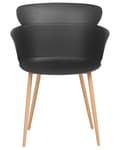 Pikkukuva 5 / 9: Tuoli musta synteettinen materiaali 2 kpl setti metallijalat ergonominen selkänoja moderni tyyli