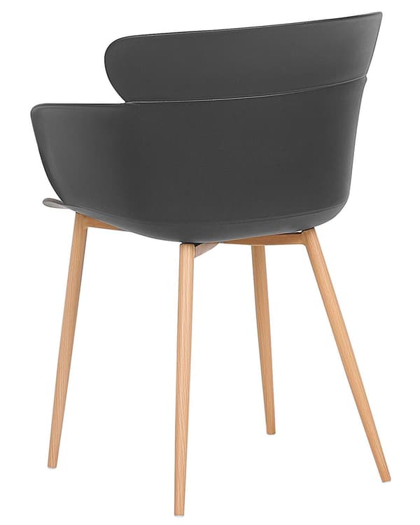 Tuoli musta synteettinen materiaali 2 kpl setti metallijalat ergonominen selkänoja moderni tyyli