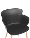 Pikkukuva 7 / 9: Tuoli musta synteettinen materiaali 2 kpl setti metallijalat ergonominen selkänoja moderni tyyli