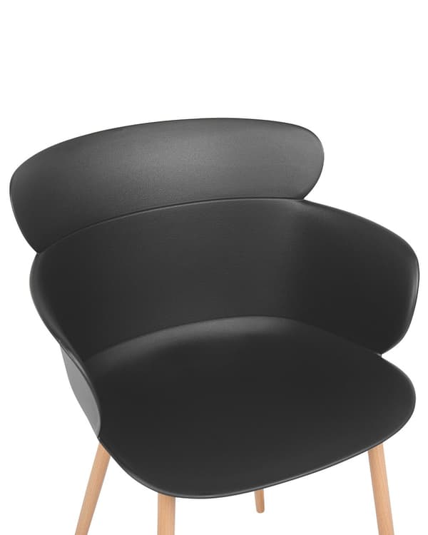 Tuoli musta synteettinen materiaali 2 kpl setti metallijalat ergonominen selkänoja moderni tyyli