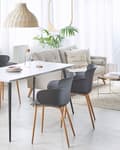 Pikkukuva 2 / 9: Tuoli musta synteettinen materiaali 2 kpl setti metallijalat ergonominen selkänoja moderni tyyli