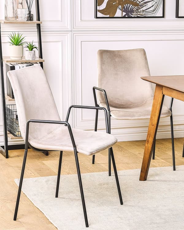 Tuoli ruskeanharmaa sametti verhoilu 2 kpl setti käsinojat pinottava elegantti glamour moderni tyyli