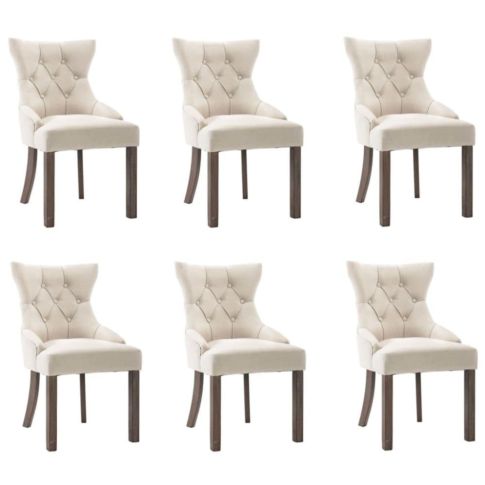 vidaXL spisebordsstole 6 stk. stof beige