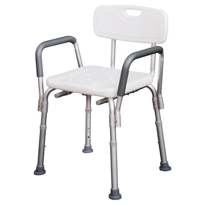 Duschstol ergonomisk höjd justerbar dusch ryggstöd löstagbara Stabiliserande fötter max last armstöd. 136 kg ...