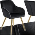 Miniatyrbillede 1 af 10: Stol Marilyn velour, guld - sort/guld,pr. stk.