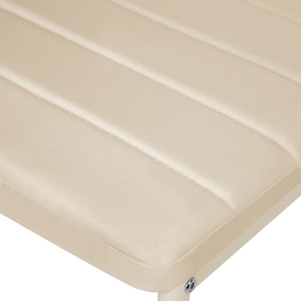 Spisebordsstol i kunstlæder, sæt - beige,Sæt med 8 stk.