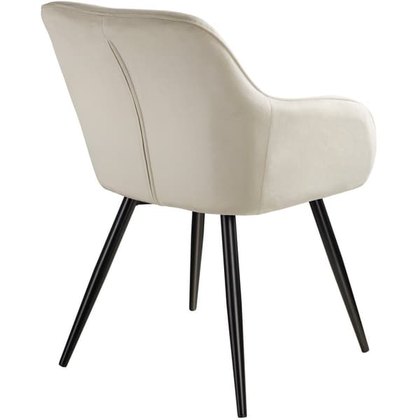 Stol Marilyn velour - creme/sort,Sæt med 2 stk.