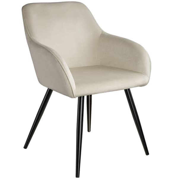 Stol Marilyn velour - creme/sort,Sæt med 2 stk.
